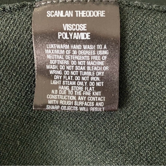 Scanlan Theodore Crepe Knit Peplum Wrap Jacket Bottle Green Size Small - Picture 7 of 8